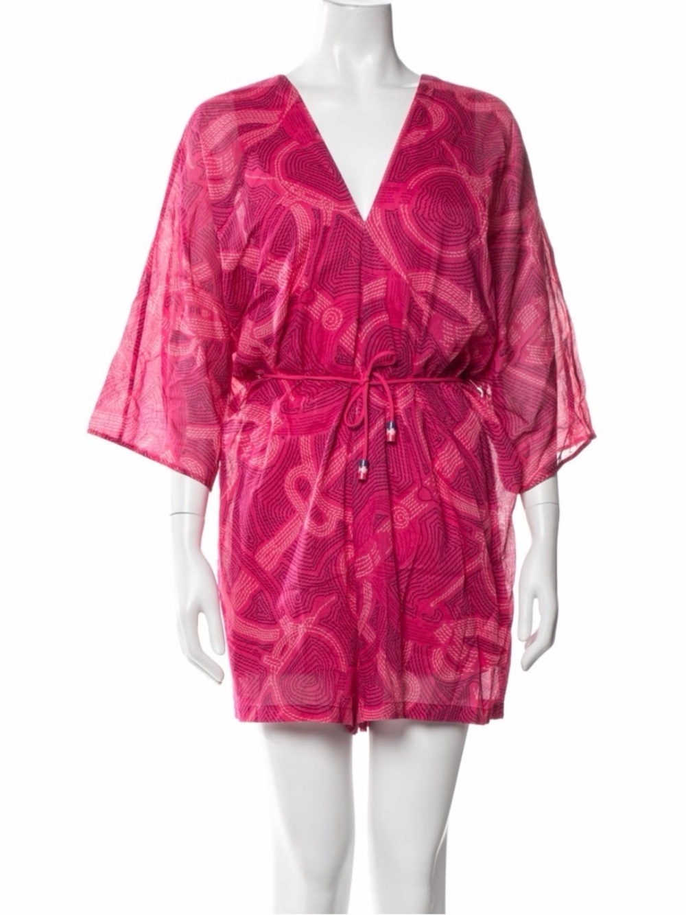Hermes Fuchsia Pink Patterned Short Jumpsuit